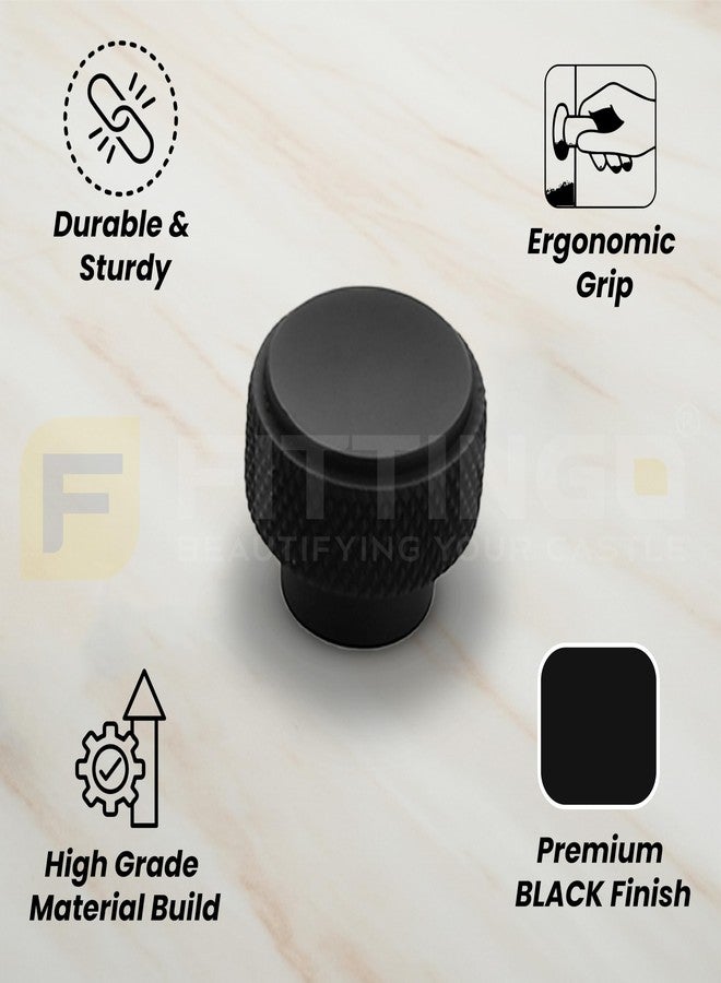 Fittingo Round Drawer Knob/Door Knobs/Drawer Handle for Wardrobe/Cabinet Handle/Pull and Push Handle/Zinc Alloy (Matt Black) Pack of 2 - Image 3